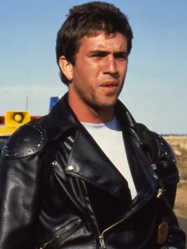 Mel Gibson on the set of Mad Max.