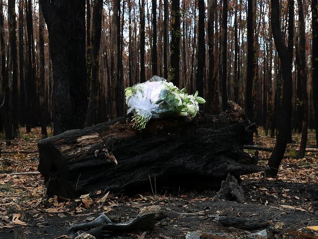 The body of missing 23yr old Hannah McGuire was discovered in a burnt-out car in Scarsdale bushland. Picture: Ian Currie