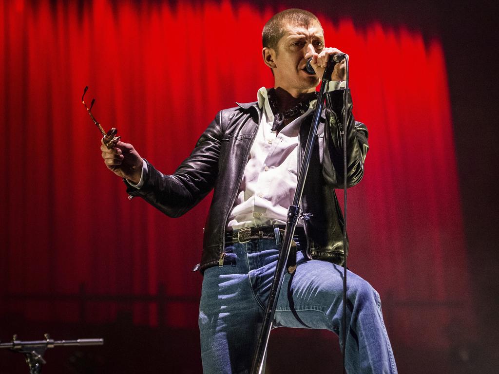 Alex Turner of Arctic Monkeys gets his swagger on. Picture: Amy Harris/Invision/AP.