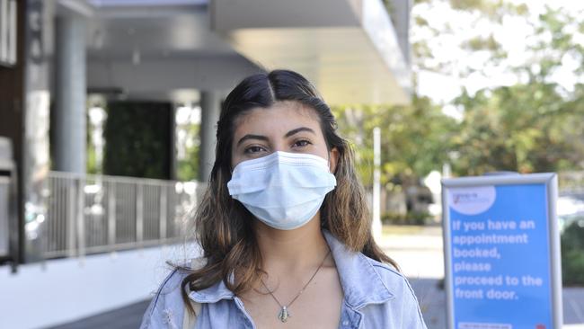 Nada Ali was at the Mid North Coast Health District's walk-in vaccination hub at C.ex Coffs Harbour. Ms Ali said it was good to be able to avoid the waiting lists with the new clinic. Picture: Tim Jarrett