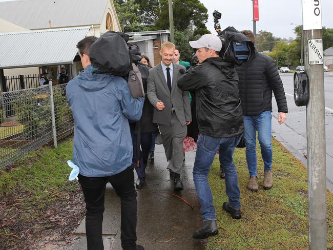 Silverchair frontman Daniel Johns leaves Raymond Terrace Court after being sentenced on Wednesday. Picture by Peter Lorimer.