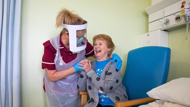 Margaret Keenan, 90, the first patient to receive the Pfizer/BioNtech COVID-19 vaccine