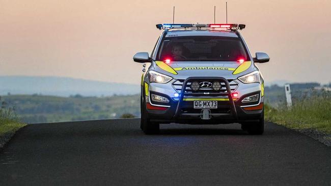 CRASH: Four patients have been assessed after a truck and vehicle crash in the Brisbane Valley. Picture: Michael Marston - ePixel Images