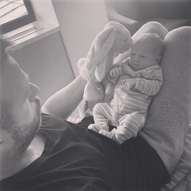 Matthew Wade with his new daughter Goldie Hue Wade. Picture: INSTAGRAM