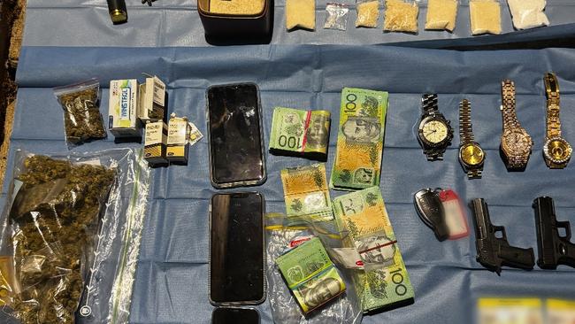 Raptor Squad police seized items from the car and a man’s home at Villawood. Picture: NSW Police