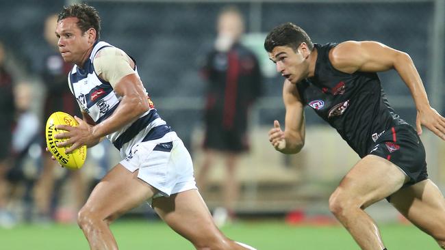 Steven Motlop in action in Geelong’s VFL practice match. Picture: Glenn Ferguson