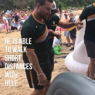 Ex-Wallaby Richard Tombs walks again