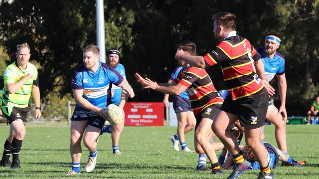 Taroona halfback Ed Salter on the attack against Launceston in their 26-12 Round 1 win at Rugby Park. Picture: Ceilidh Fenney via Facebook