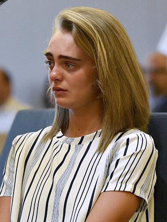 Michelle Carter is charged with manslaughter for sending her boyfriend text messages encouraging him to kill himself. Picture: Faith Ninivaggi/The Boston Herald via AP.