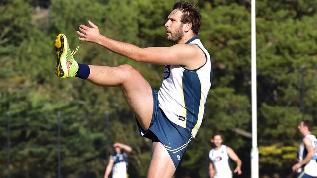 Patrick Fitzgerald in action for the Northern Football League against Geelong. Picture: Stephen Harman