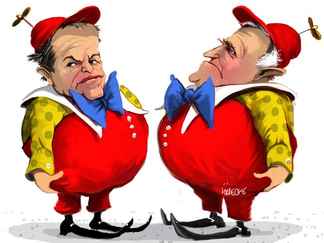 Illustration by Eric Lobbecke of Bill Shorten and Malcolm Turnbull.