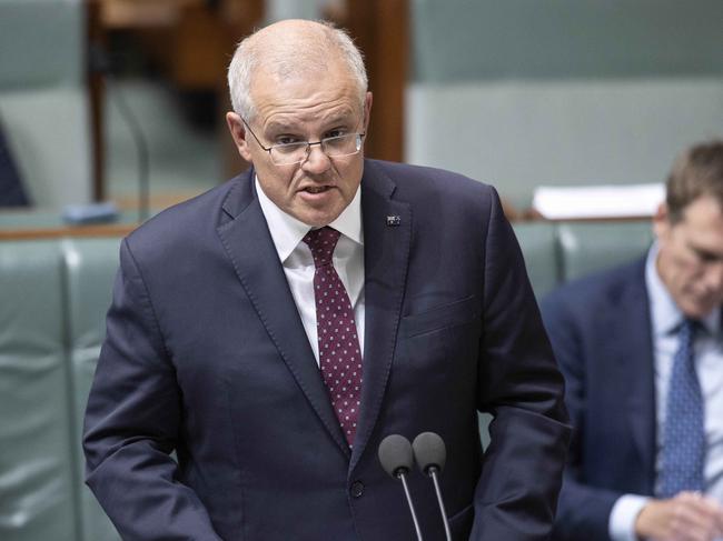 Prime Minister Scott Morrison said Defence was working to migrate less sensitive and unclassified data to an alternative data centre. Picture: NCA NewsWire/Gary Ramage