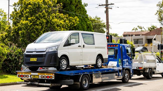 Police remove white van from Grays Point.