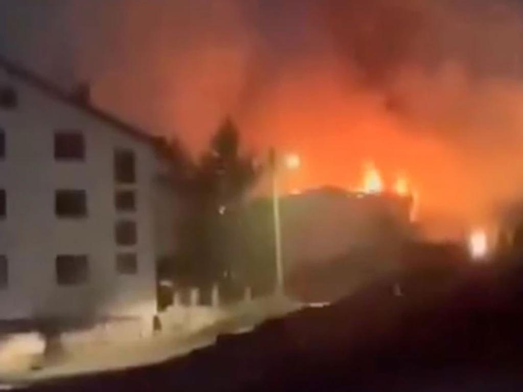 A massive fire has torn through a nightclub in North Macedonia's southern town of Kocani. Picture: X