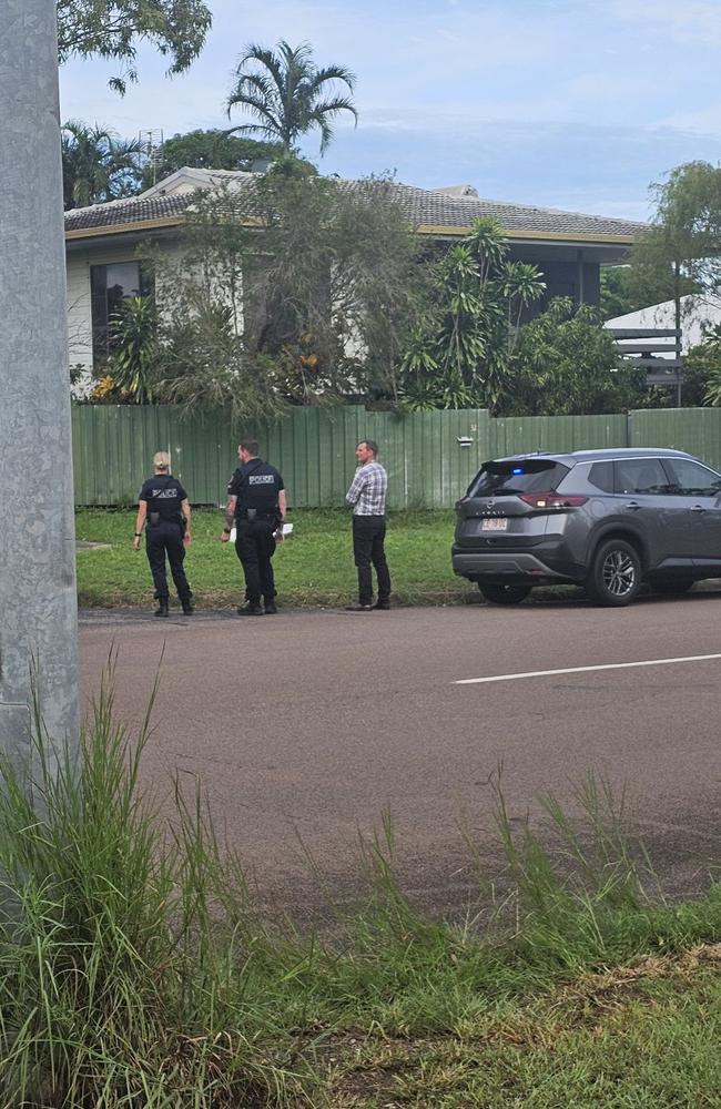 NT Police on the scene of a sudden death in a breezy Nightcliff street. Picture: Jordan McCarthy