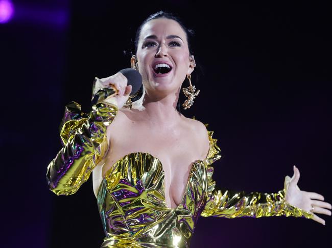 WINDSOR, ENGLAND - MAY 07: Katy Perry performs on stage during the Coronation Concert on May 07, 2023 in Windsor, England. The Windsor Castle Concert is part of the celebrations of the Coronation of Charles III and his wife, Camilla, as King and Queen of the United Kingdom of Great Britain and Northern Ireland, and the other Commonwealth realms that took place at Westminster Abbey yesterday. Performers include Take That, Lionel Richie, Katy Perry, Paloma Faith, Olly Murs, Andrea Bocelli and Sir Bryn Terfel, Alexis Ffrench, Lang Lang & Nicole Scherzinger, Bette Midler, Tiwa Savage, Steve Winwood, Pete Tong and The Coronation Choir. (Photo by Chris Jackson/Getty Images)