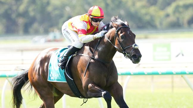 Jaylah Kennedy riding Coco Sun to victory at Bendigo. Picture: Scott Barbour/Racing Photos via Getty Images