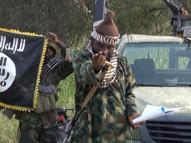 Terror threat ... a screengrab from a video released by Boko Haram shows the leader of the Nigerian Islamist extremist group, Abubakar Shekau. Picture: AFP