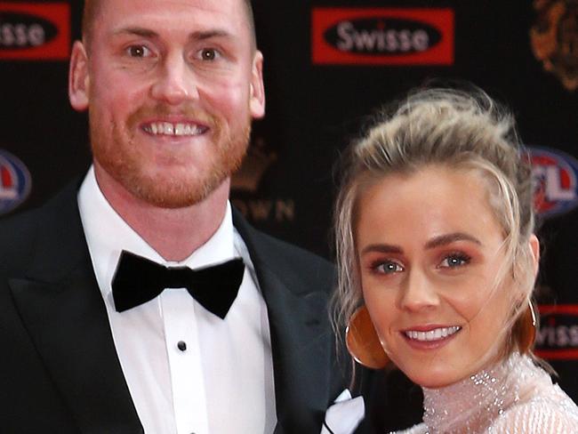 2017 AFL Brownlow Medal Count at Crown Palladium. Jarryd Roughead and wife Sarah. Pic: Michael Klein