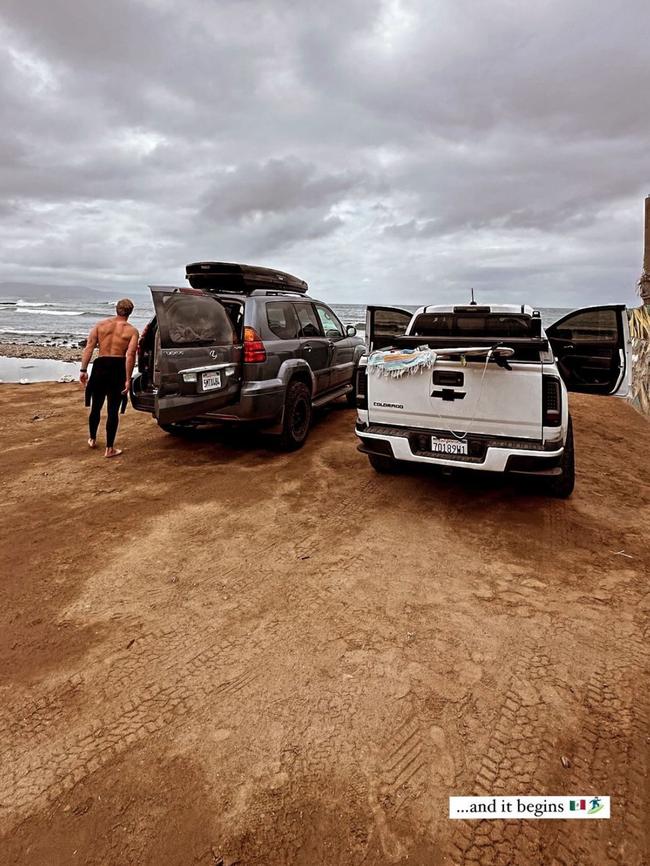 A photo seemingly featuring the white ute discovered by Mexico police.