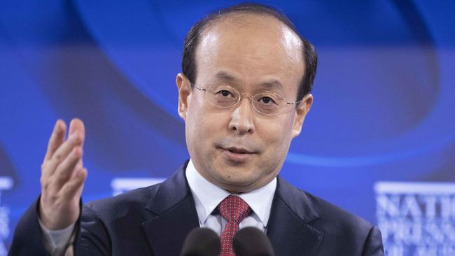 Ambassador Xiao Qian addressing the National Press Club. Picture: Gary Ramage