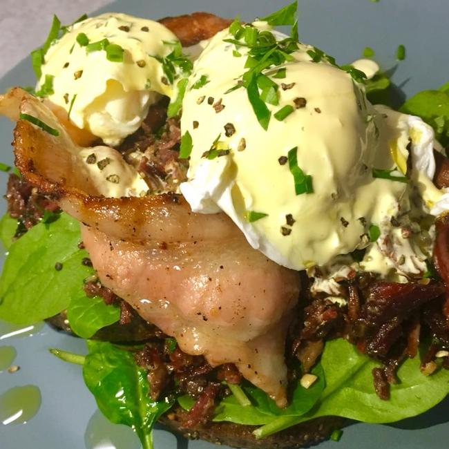 Eggs benedict on a brioche bagel at Albion's The Hills Bakery Cafe. Picture: Facebook