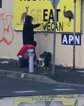 Vegans attack Clive Palmer billboards