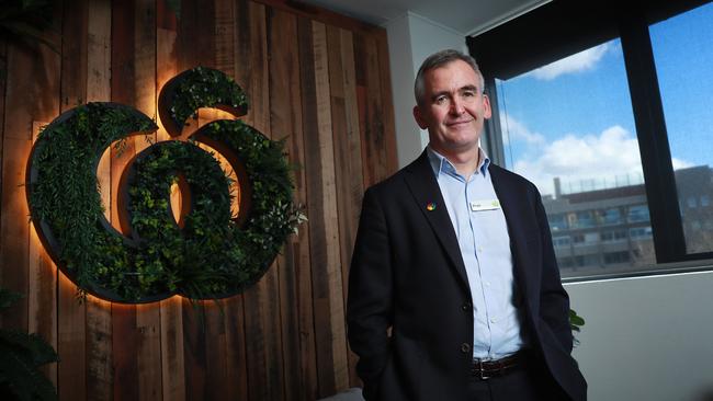 Woolworths CEO Brad Banducci at the retailer’s Sydney offices. Picture: John Feder