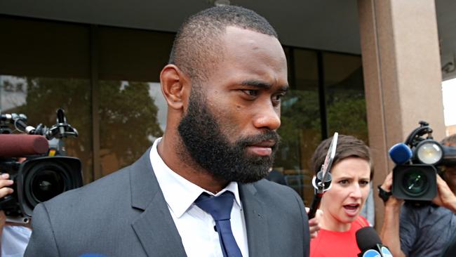 Semi Radradra arriving at Parramatta local court.