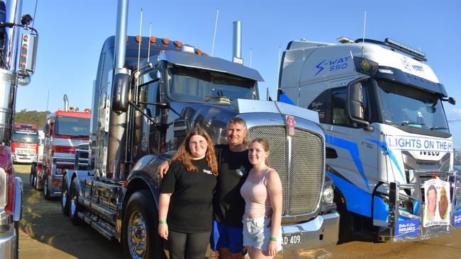 Families at the Lights on the Hill Trucking Memorial event at Gatton on Saturday, September 30, 2023.