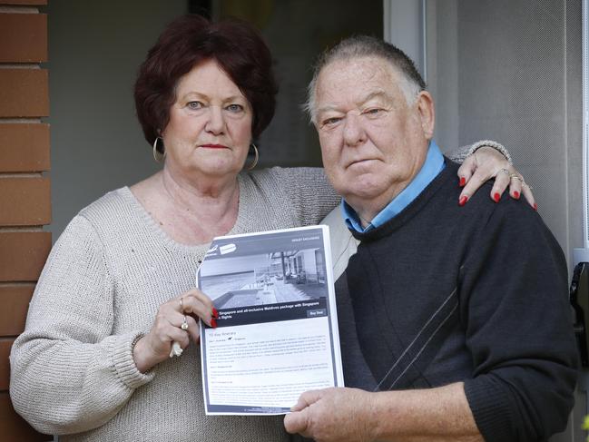 Retirees Bruce McGregor, 78, and his wife Sandra 69, are engaging lawyers to try and recover $20,000 they have failed to get back from Webjet for a holiday they could not take due to the COVID-19 travel disruptions. Picture: David Caird