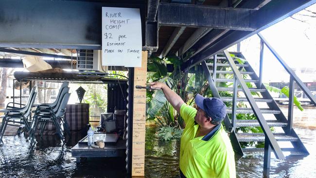 David Pink with a flood sweep at his flooded Morgan property, December 9, 2022. Picture: Brenton Edwards