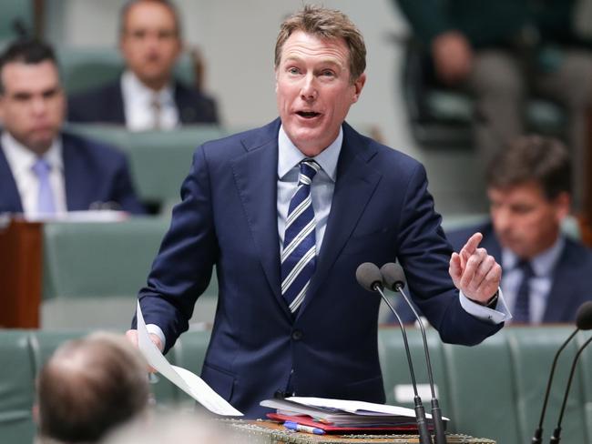 Attorney-General Christian Porter during Question Time at Parliament House in Canberra. Picture: Alex Ellinghausen