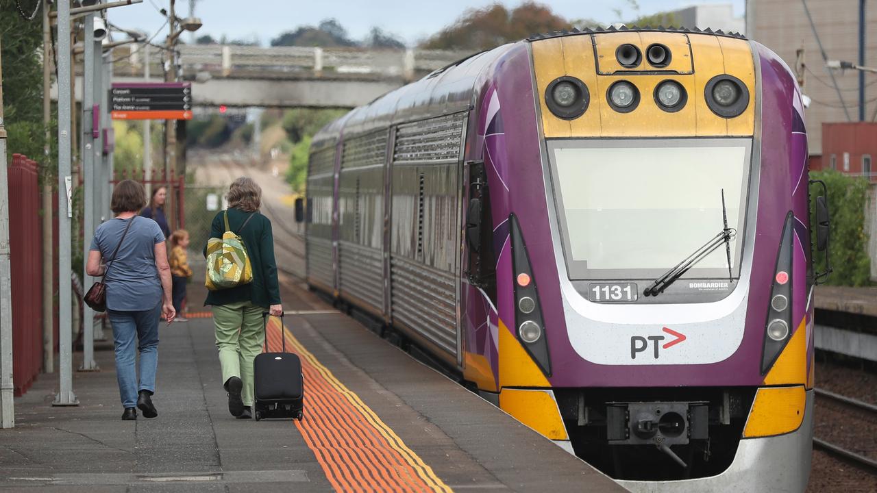 The line between Geelong and Waurn Ponds stations was closed on Monday night after a person was hit by a train. Picture: Alan Barber