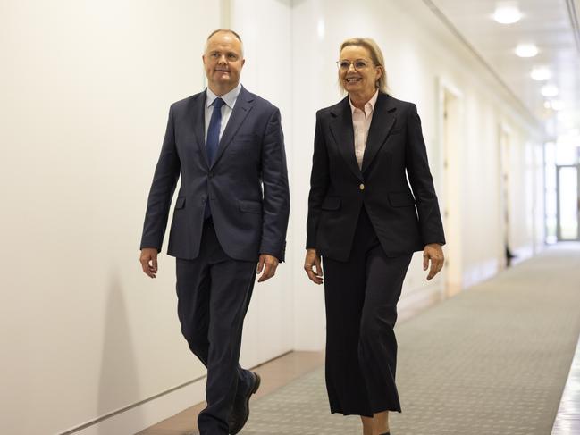 Newly appointed leader of the Liberal Party Sussan Ley and deputy leader Ted O'Brien. Picture: NewsWire / David Beach