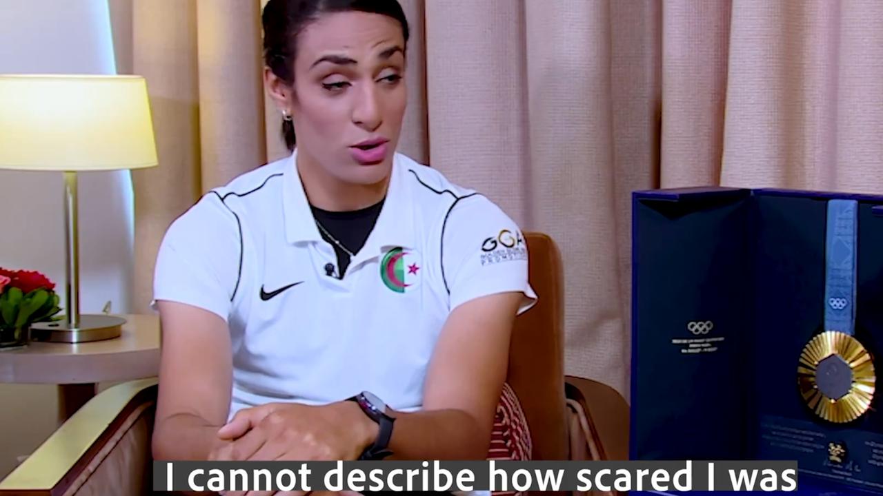 Imane Khelif speaking to Algerian TV. Picture: X