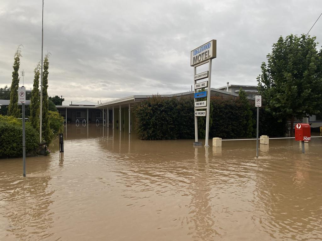 Inglewood residents have woken to floodwaters throughout the town. Reece D'Alessandro. Picture: Channel 9