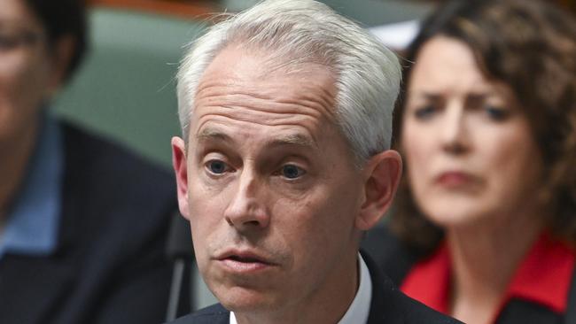 CANBERRA, Australia, NewsWire Photos. May 29, 2024: Andrew Giles, Minister for Immigration, Citizenship, Migrant Services and Multicultural Affairs during Question Time at Parliament House in Canberra. Picture: NewsWire / Martin Ollman