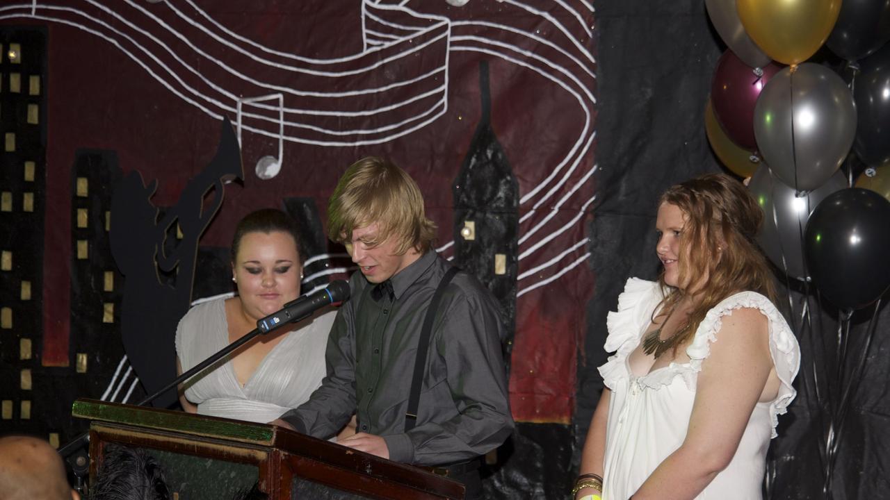 Emma Andrews, Jake Edwards and Zoe Hutchinson at the 2011 Nhulunbuy High School formal. Picture: BROOKE GRILLS