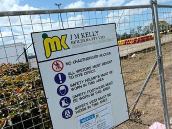 The Aldi construction site on Gladstone Road, Rockhampton, following the collapse of J M Kelly. Picture: Chris Ison