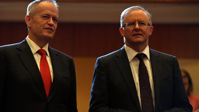 Bill Shorten and Anthony Albanese at the Australian Labor Party Picture: AAP.