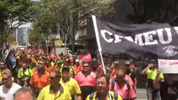 CFMEU rally in Brisbane’s CBD.