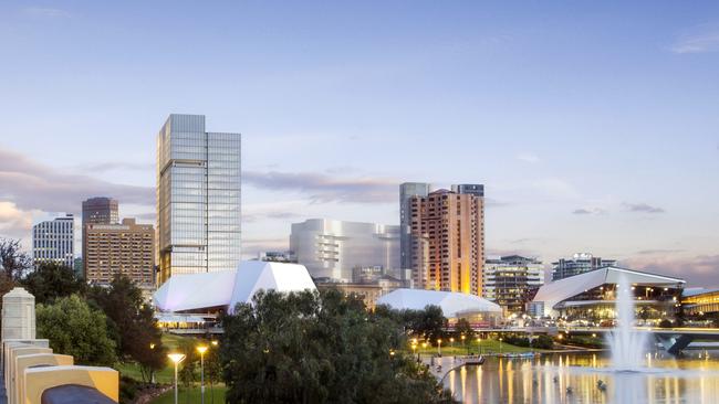 Walker Corporation’s reimagining of the Adelaide skyline with the Festival Plaza development.