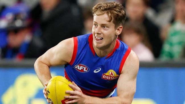 Lachie Hunter isn’t leaving the Bulldogs. Picture: Michael Willson/AFL Photos via Getty Images