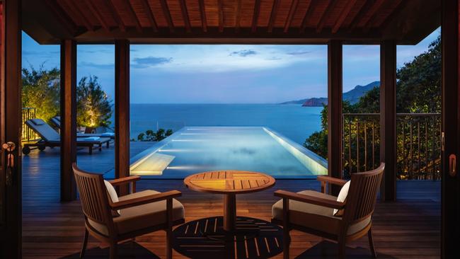 Amanoi, a 75-minute drive from Nha Trang airport in Vietnam, is where Nguyen stays on holiday.