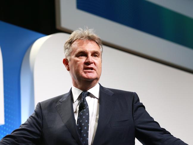 Bernard Salt speaking at Future SEQ luncheon. Picture: AAP/Claudia Baxter