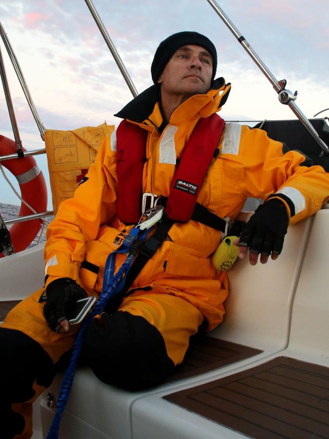 Alex Lomakin, 55, looking out to sea during the Sydney Gold Coast Yacht Race aboard Ocean Gem. Photo: Shaya Laughlin