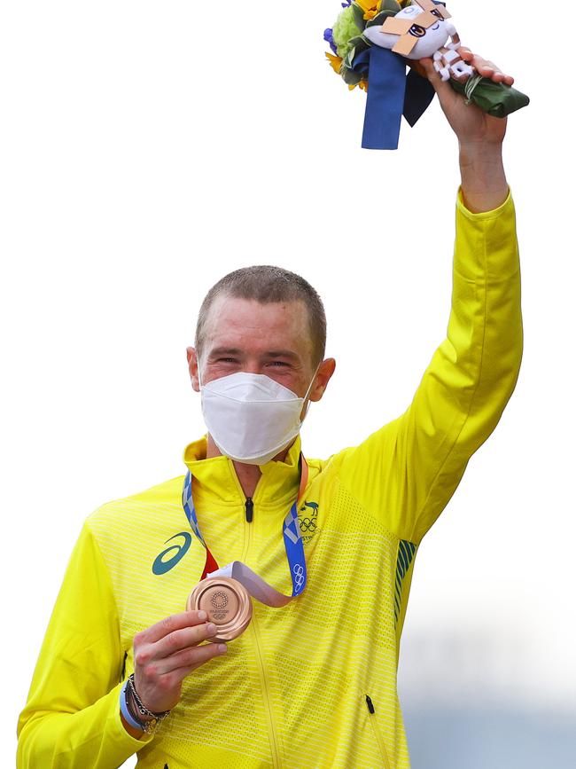 Rohan Dennis took home bronze in the Men's Individual time trial at the Tokyo 2020 Olympic Games. Picture: Tim de Waele / Getty