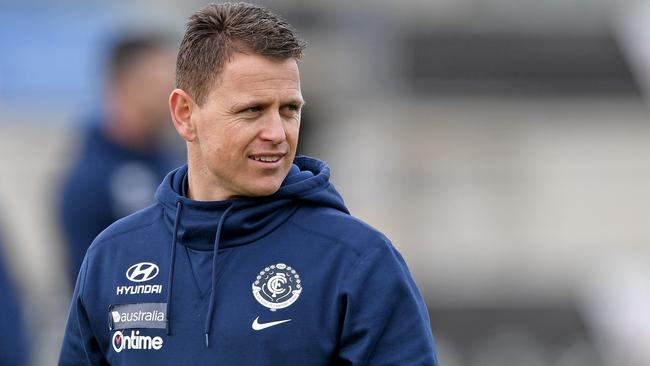 Blues coach Brendon Bolton is slowly but surely figuring things out at Carlton. Picture: AAP