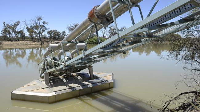 Water being taken from the Murray for irrigation.